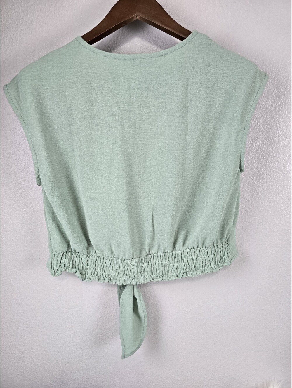 Womens Large  LIGHT Green Summer 2 Piece Flowy Pant Set Top With Pants - Picture 3 of 5